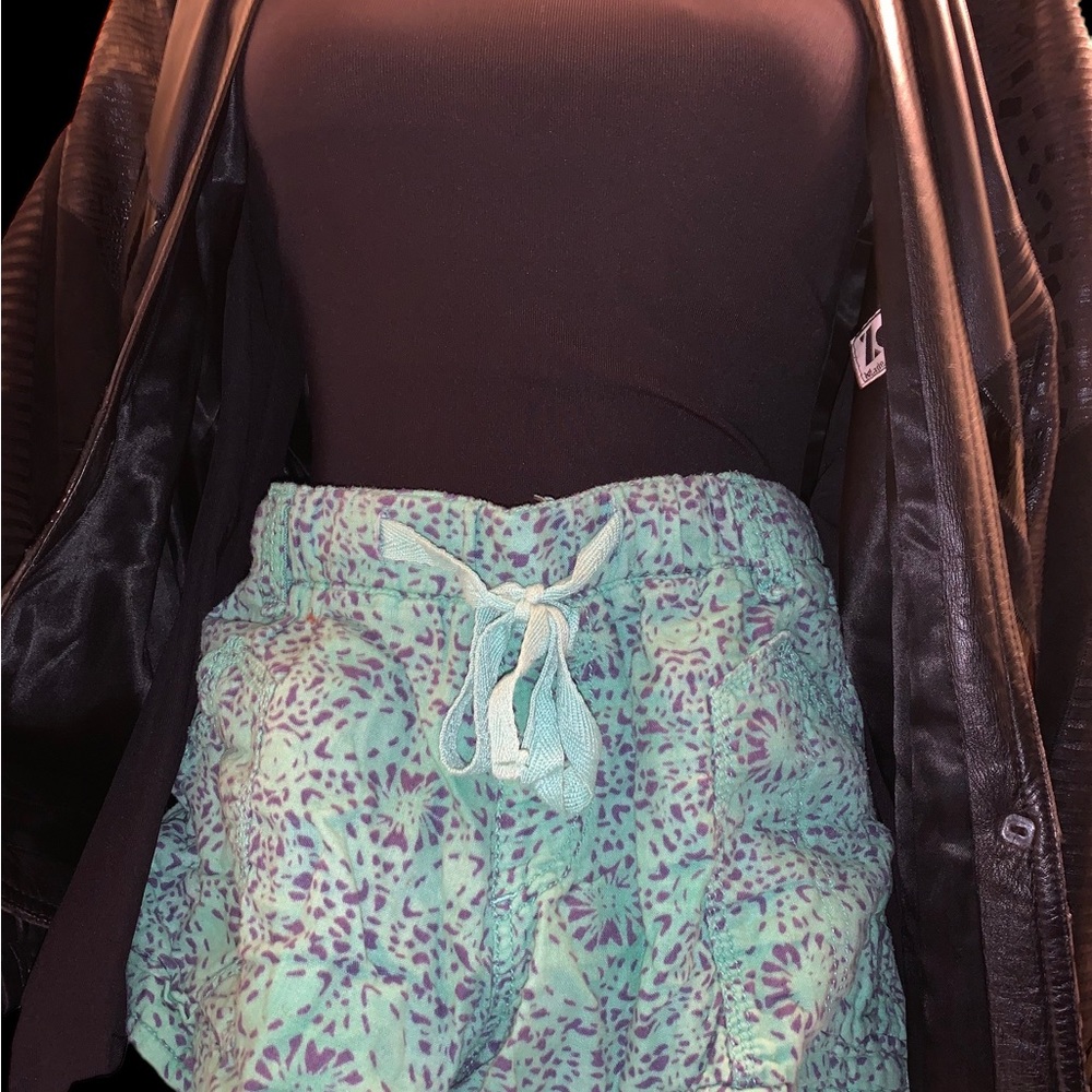 Target Mossimo Light Mint Green and Purple Abstract Pattern Shorts